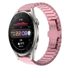 Per Huawei Watch3 Pro 22mm cinturino in lega con fibbia a farfalla con vernice a perline (rosa)