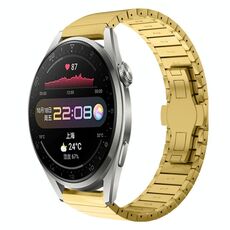 Per Huawei Watch3 Pro 22mm cinturino in lega con fibbia a farfalla con vernice a perline (oro)