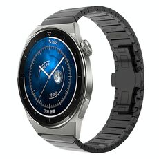 Per Huawei Watch GT3 Pro 46mm 22mm Cinturino in lega con fibbia a farfalla con vernice a perline (nero)