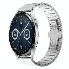 Per Huawei Watch GT3 46mm 22mm Cinturino in lega con fibbia a farfalla con vernice a perline (Argento)