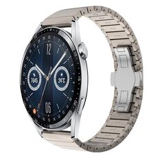 Per Huawei Watch GT3 46mm 22mm Cinturino in lega con fibbia a farfalla con vernice a perline (colore titanio)