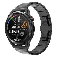 Per Huawei Watch GT Runner 22mm One Bead Paint Butterfly Buckle Cinturino in lega (Nero)