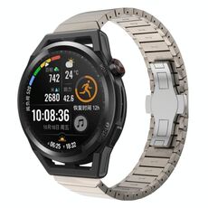 Per Huawei Watch GT Runner 22mm One Bead Paint Butterfly Buckle Cinturino in lega (colore titanio)