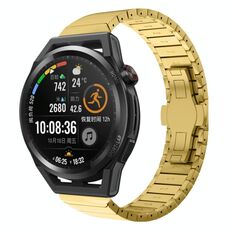 Per Huawei Watch GT Runner 22mm One Bead Paint Butterfly Buckle Cinturino in lega (Oro)