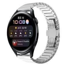Per Huawei Watch3 22mm One Bead Paint Butterfly Buckle Cinturino in lega (Argento)