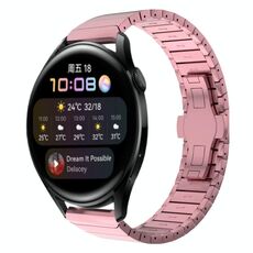 Per Huawei Watch3 22mm One Bead Paint Butterfly Buckle Cinturino in lega (rosa)