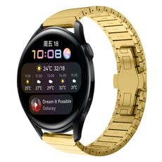 Per Huawei Watch3 22mm cinturino in lega con fibbia a farfalla con vernice a perline (oro)