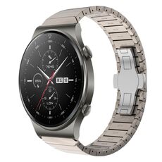 Per Huawei Watch GT2 Pro 22mm Cinturino in lega con fibbia a farfalla con vernice a perline (colore titanio)