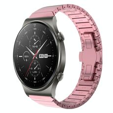 Per Huawei Watch GT2 Pro 22 mm cinturino in lega con fibbia a farfalla con vernice a perline (rosa)