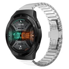 Per Huawei Watch GT 2e 22mm Cinturino in lega con fibbia a farfalla con vernice a perline (Argento)