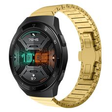 Per Huawei Watch GT 2e 22mm Cinturino in lega con fibbia a farfalla con vernice a perline (oro)