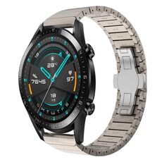 Per Huawei Watch GT2 46mm 22mm Cinturino in lega con fibbia a farfalla con vernice a perline (colore titanio)