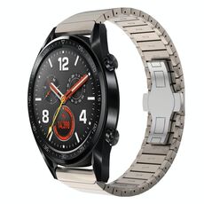 Per Huawei Watch GT 42/46mm 22mm One Bead Paint Butterfly Buckle Alloy Watch Band (Colore Titanio)