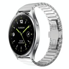 Per Xiaomi Watch 2 22mm cinturino in lega con fibbia a farfalla con vernice a perline (argento)