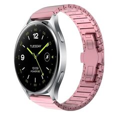 Per Xiaomi Watch 2 22mm cinturino in lega con fibbia a farfalla con vernice a perline (rosa)