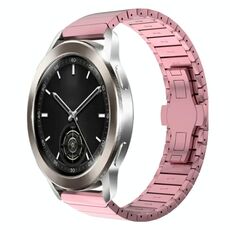 Per Xiaomi Watch S3 22mm cinturino in lega con fibbia a farfalla con vernice a perline (rosa)