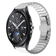 Per Xiaomi Watch 2 Pro 22mm cinturino in lega con fibbia a farfalla con vernice a perline (argento)