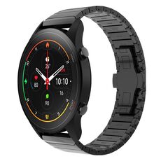 Per Xiaomi Watch S1 Pro 22mm cinturino in lega con fibbia a farfalla con vernice a perline (nero)