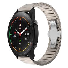 Per Xiaomi Watch S1 Pro 22mm Cinturino in lega con fibbia a farfalla con vernice a perline (colore titanio)