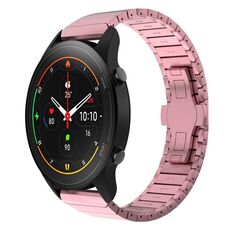 Per Xiaomi Watch S1 Pro 22mm cinturino in lega con fibbia a farfalla con vernice a perline (rosa)