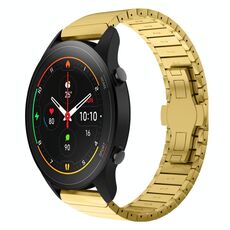 Per Xiaomi Watch S1 Pro 22mm cinturino in lega con fibbia a farfalla con vernice a perline (oro)