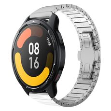 Per Xiaomi Watch S1 Active 22mm Cinturino in lega con fibbia a farfalla in vernice con perline (argento)