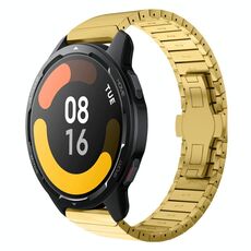 Per Xiaomi Watch S1 Active 22mm Cinturino in lega con fibbia a farfalla in vernice con perline (oro)