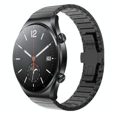 Per Xiaomi Watch S1 22mm cinturino in lega con fibbia a farfalla con vernice a perline (nero)