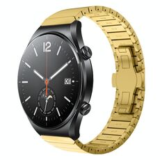 Per Xiaomi Watch S1 22mm cinturino in lega con fibbia a farfalla con vernice a perline (oro)