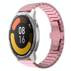 Per Xiaomi Watch Color2 22mm cinturino in lega con fibbia a farfalla con vernice a perline (rosa)