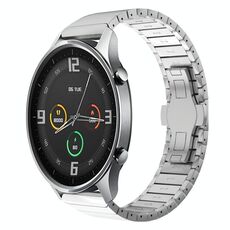 Per Xiaomi Watch Color 22mm Cinturino in lega con fibbia a farfalla in vernice con perline (argento)