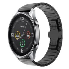 Per Xiaomi Watch Color 22mm Cinturino in lega con fibbia a farfalla in vernice con perline (nero)
