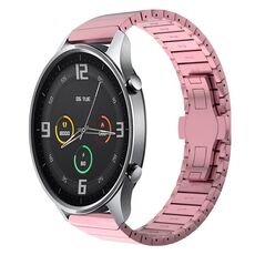 Per Xiaomi Watch Colore 22mm Cinturino in lega con fibbia a farfalla con vernice a perline (rosa)