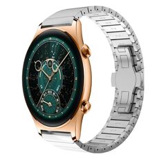 Cinturino per orologio in lega con fibbia a farfalla per orologio Honor GS 4 22mm (argento)