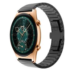 Per Honor Watch GS 4 22mm Cinturino in lega con fibbia a farfalla con vernice a perline (nero)