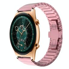 Per Honor Watch GS 4 22mm Cinturino in lega con fibbia a farfalla con vernice a perline (rosa)