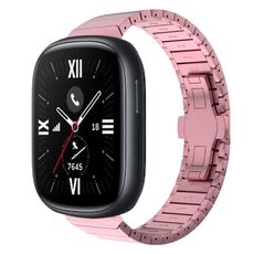 For Honor Watch 4 22mm Cinturino in lega con fibbia a farfalla con vernice a perline (rosa)