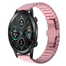 Per Honor Magic Watch2 46mm 22mm Cinturino per orologio in lega con fibbia a farfalla con vernice a perla (rosa)