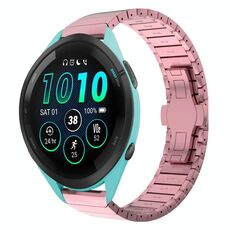 Per Garmin Forerunner 265 22mm One Bead Paint Butterfly Buckle Cinturino in lega (rosa)