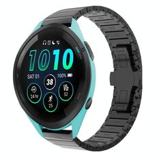 Per Garmin Forerunner 265 Music 22mm One Bead Paint Butterfly Buckle Cinturino in lega (Nero)
