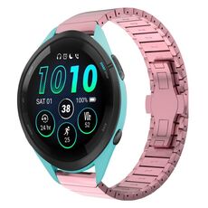 Per Garmin Forerunner 265 Music 22mm One Bead Paint Butterfly Buckle Alloy Watch Band (Rosa)