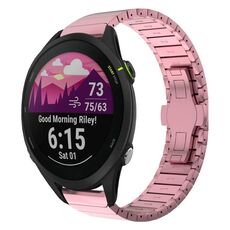 Per Garmin Forerunner 255 22mm One Bead Paint Butterfly Buckle Cinturino in lega (rosa)