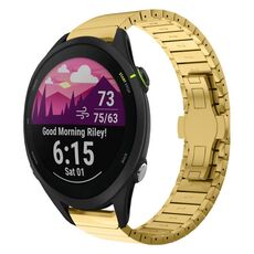 Per Garmin Forerunner 255 22mm One Bead Paint Butterfly Buckle Cinturino in lega (Oro)