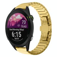 Per Garmin Forerunner 255 Music 22mm One Bead Paint Butterfly Buckle Alloy Watch Band (oro)