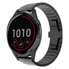 Per Garmin Vivoactive 4 22mm One Bead Paint Butterfly Buckle Alloy Watch Band (Nero)