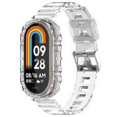 Per Xiaomi Smart Band 9/9 NFC Glacier Cinturino per orologio in TPU integrato con fibbia in metallo (bianco trasparente)