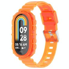 Per Xiaomi Smart Band 9/9 NFC Glacier Cinturino per orologio in TPU integrato con fibbia in metallo (arancione trasparente)