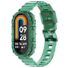 Per Xiaomi Smart Band 9/9 NFC Glacier Metal Buckle Integrated TPU Watch Band (verde trasparente)