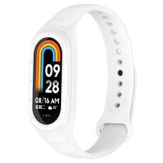 Per Xiaomi Smart Band 9/9 NFC cinturino in silicone integrato in tinta unita (bianco)