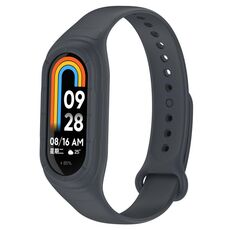 Per Xiaomi Smart Band 9/9 NFC cinturino in silicone integrato in tinta unita (grigio scuro)